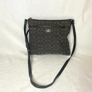 Coach Monogram Small Logo Crossbody Bag--Black/Gray in Signature Canvas